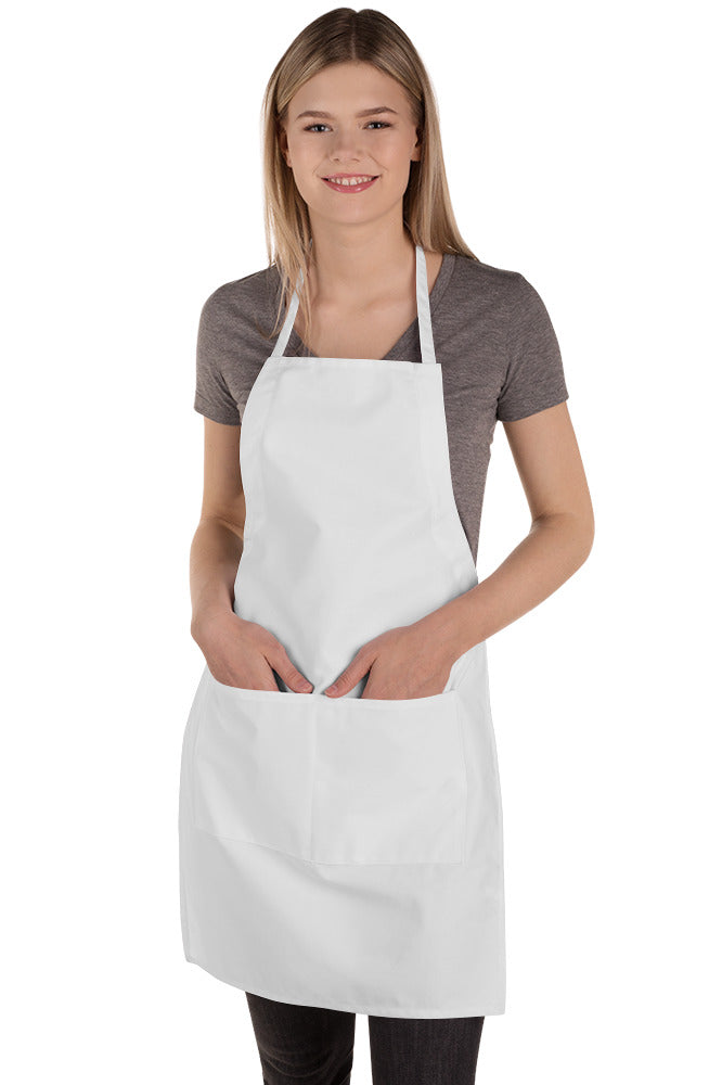 Custom Embroidered Apron - White (Liberty Bags 5502)